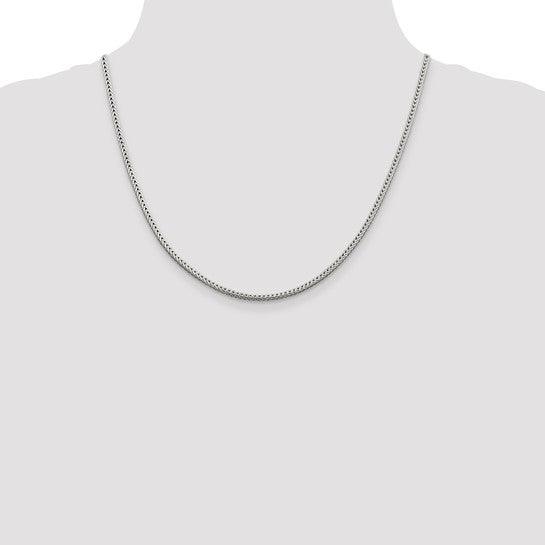 Sterling Silver 2.5mm Diamond Cut Round Franco Chain