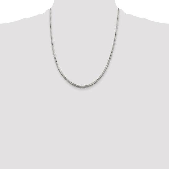 Sterling Silver 2.5mm Diamond Cut Round Franco Chain