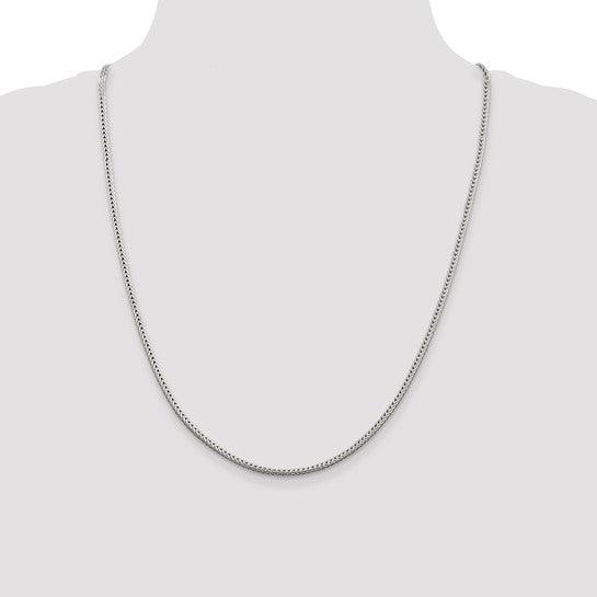 Sterling Silver 2.5mm Diamond Cut Round Franco Chain