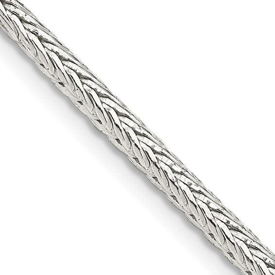 Sterling Silver 2.5mm Diamond Cut Round Franco Chain
