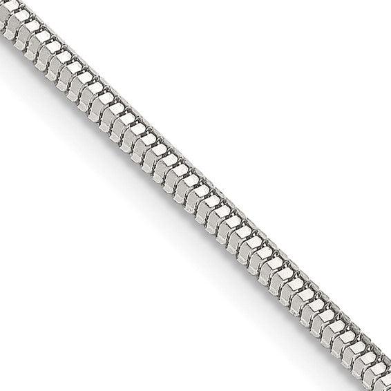 Sterling Silver 2mm Diamond-cut Snake Chain