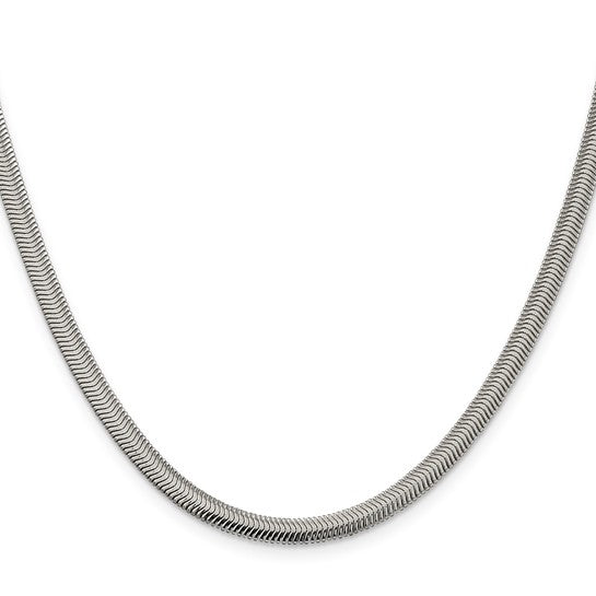 Sterling Silver 4.2mm Flat Oval Snake Chain