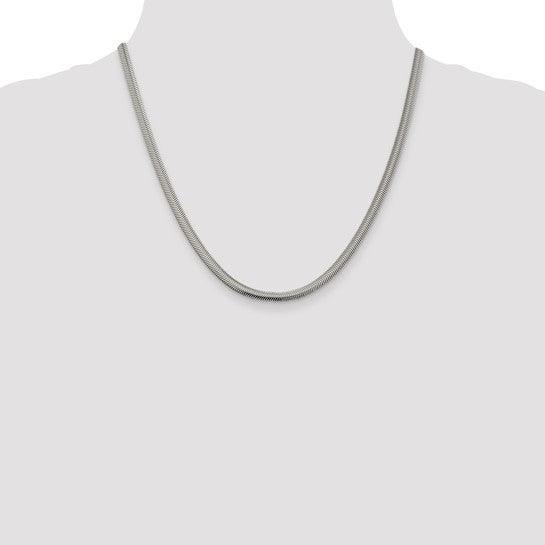 Sterling Silver 4.2mm Flat Oval Snake Chain