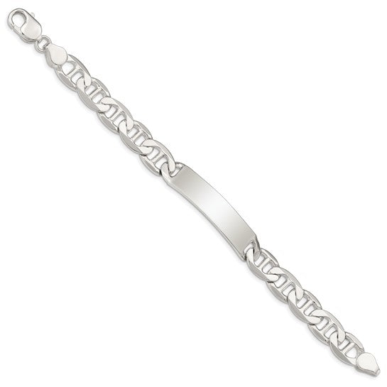 Sterling Silver 8.5inch Polished Engravable Anchor Link ID Bracelet