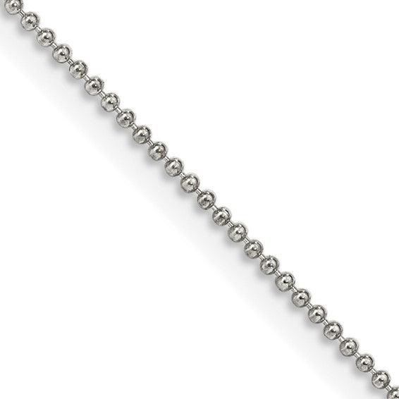 Sterling Silver 5.00mm Beaded Chain