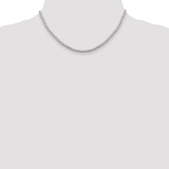 Sterling Silver 4mm Beaded Box Chain