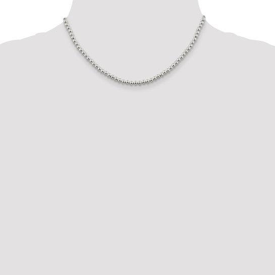 Sterling Silver 4mm Beaded Box Chain