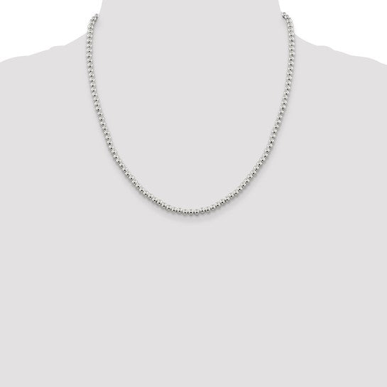 Sterling Silver 4mm Beaded Box Chain