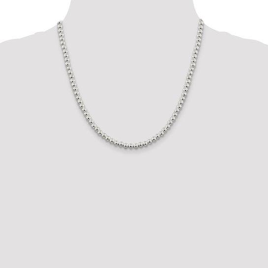 Sterling Silver 5mm Beaded Box Chain