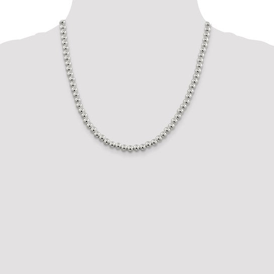 Sterling Silver 6.10mm Beaded Box Chain