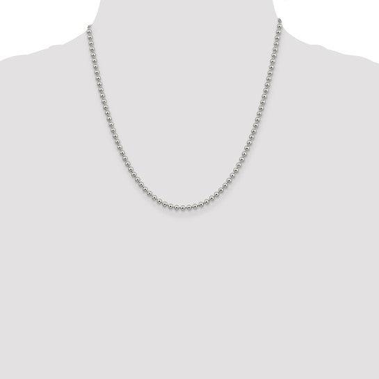 Sterling Silver 3mm Beaded Chain