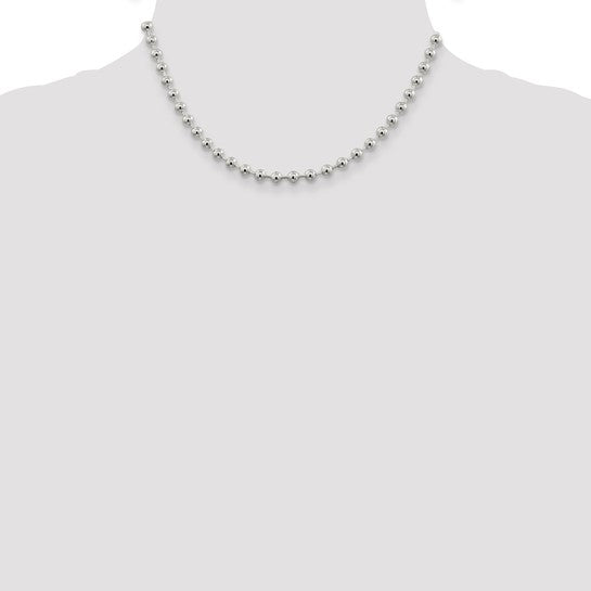 Sterling Silver 5.00mm Beaded Chain