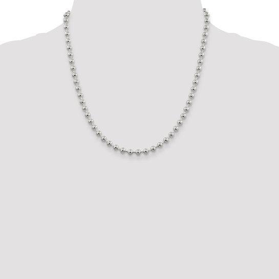 Sterling Silver 5.00mm Beaded Chain