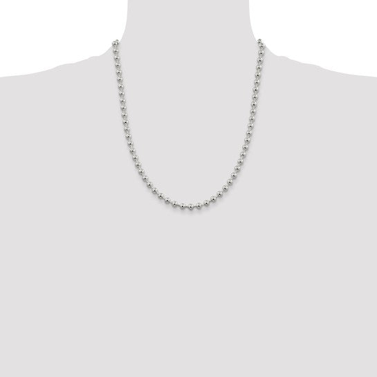 Sterling Silver 5.00mm Beaded Chain