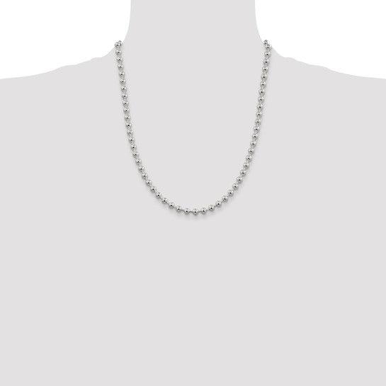 Sterling Silver 5.00mm Beaded Chain