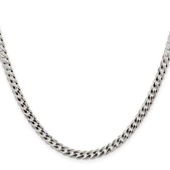 Sterling Silver 4.5mm Close Link Flat Curb Chain