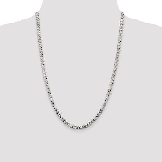 Sterling Silver 4.5mm Close Link Flat Curb Chain