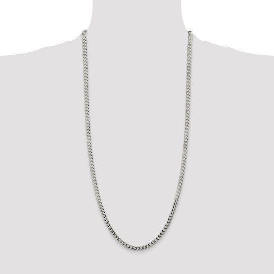 Sterling Silver 4.5mm Close Link Flat Curb Chain