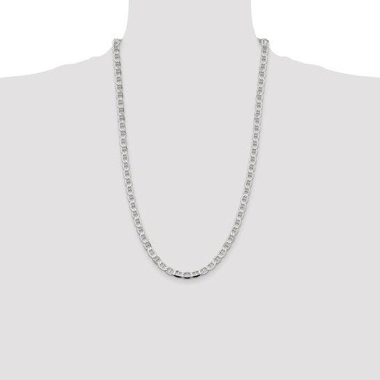 Sterling Silver 5.7mm Semi-Solid Flat Anchor Chain