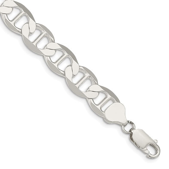 Sterling Silver 9.95mm Polished Flat Anchor Bracelet