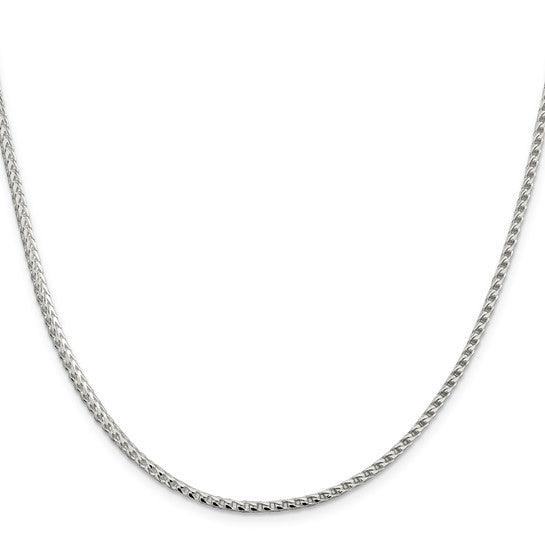 Sterling Silver 2.55mm Diamond Cut Square Franco Chain