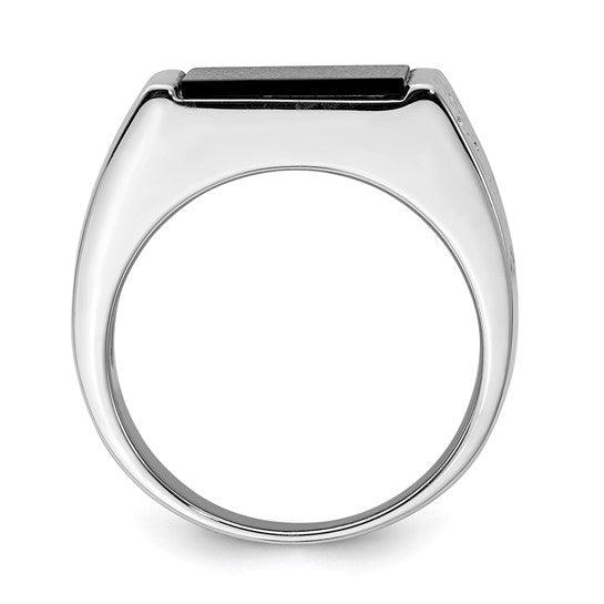 Sterling Silver Onyx Men's Ring