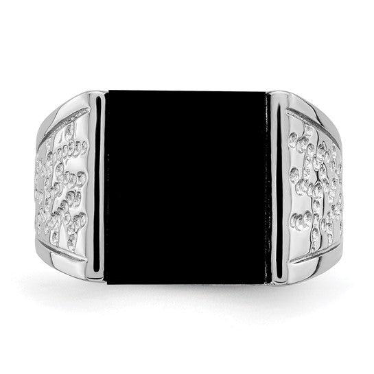 Sterling Silver Onyx Men's Ring