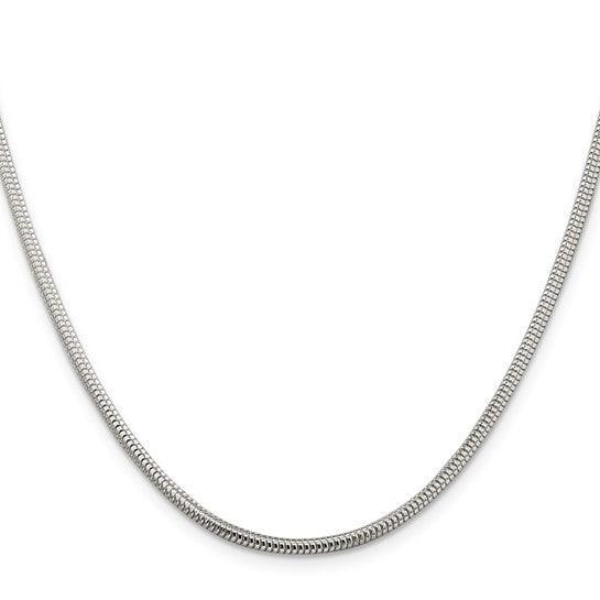 Sterling Silver 2.5mm Round Snake Chain