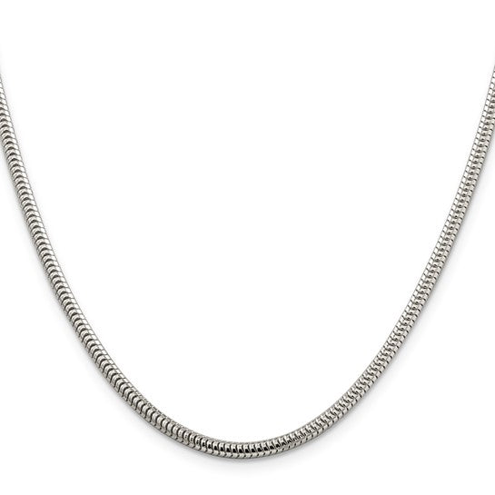 Sterling Silver 3mm Round Snake Chain