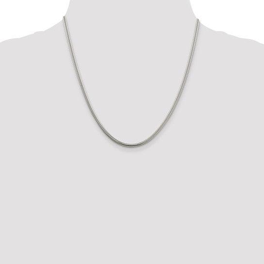 Sterling Silver 3mm Round Snake Chain