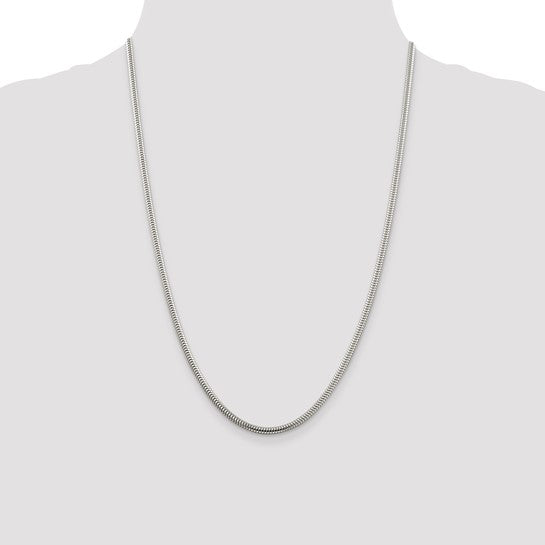 Sterling Silver 3mm Round Snake Chain