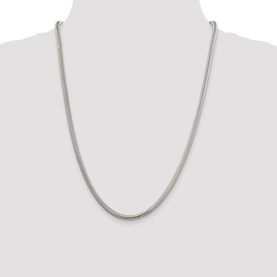 Sterling Silver 4mm Round Snake Chain