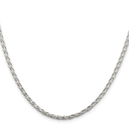 Sterling Silver 2.85mm Diamond-cut Round Spiga Chain