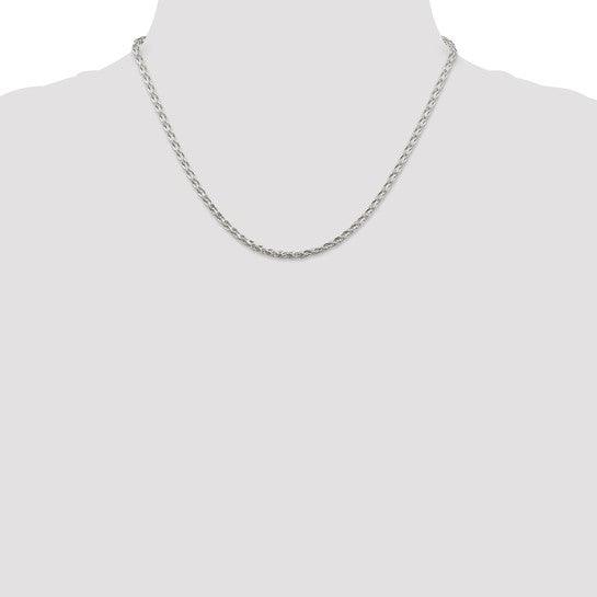 Sterling Silver 2.85mm Diamond-cut Round Spiga Chain