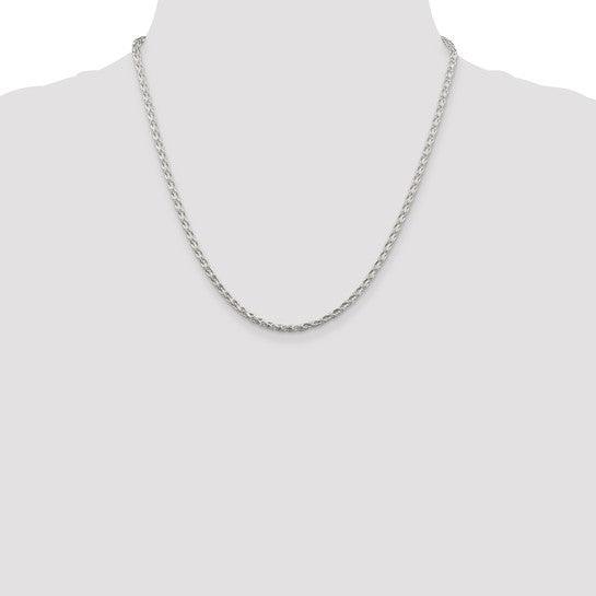 Sterling Silver 2.85mm Diamond-cut Round Spiga Chain