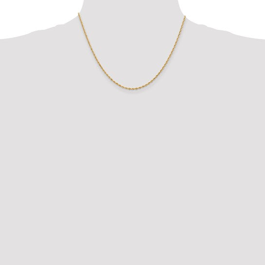 14k 1.85mm Diamond Cut Quadruple Rope Chain