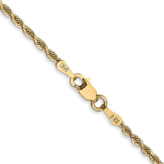 14k 2.00mm Diamond-cut Quadruple Rope Chain