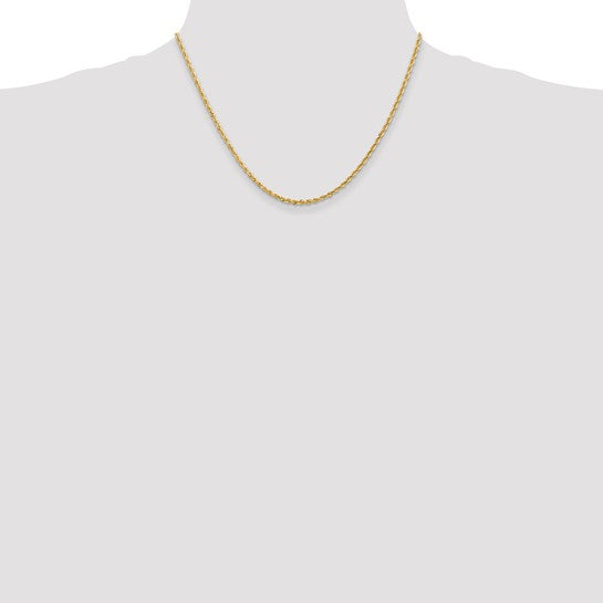 14k 2.25mm Diamond Cut Quadruple Rope Chain