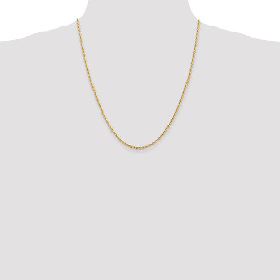 14k 2.25mm Diamond Cut Quadruple Rope Chain