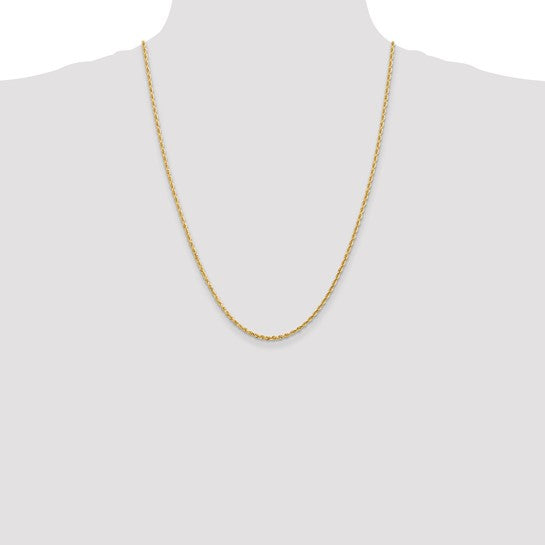 14k 2.25mm Diamond Cut Quadruple Rope Chain