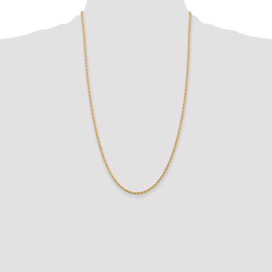 14k 2.25mm Diamond Cut Quadruple Rope Chain