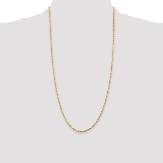 14k 2.25mm Diamond Cut Quadruple Rope Chain