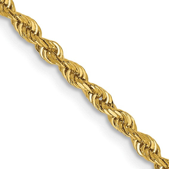 14k 2.25mm Diamond Cut Quadruple Rope Chain