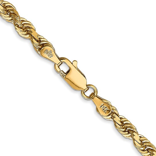 14k 4mm Diamond Cut Quadruple Rope Chain