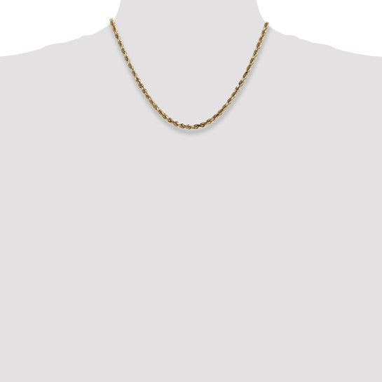 14k 4mm Diamond Cut Quadruple Rope Chain