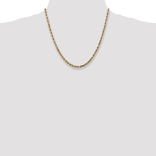 14k 4mm Diamond Cut Quadruple Rope Chain