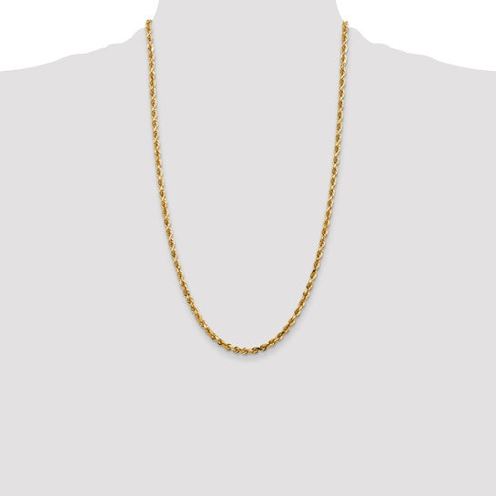 14k 4mm Diamond Cut Quadruple Rope Chain