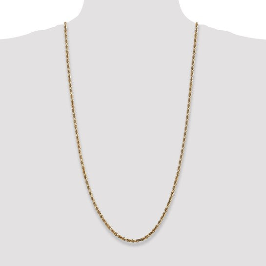 14k 4mm Diamond Cut Quadruple Rope Chain