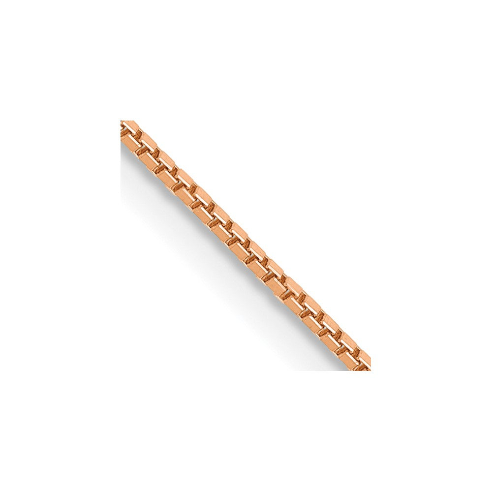 14K Rose Gold Box Link Chain — 0.9 mm