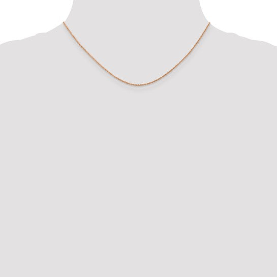 14k Rose Gold 0.8mm Light-Baby Rope Chain